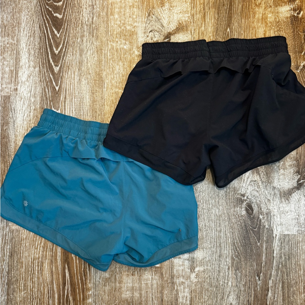 Athleta Black and Teal Athletic Shorts Duo - Picture 3 of 6